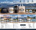 Approved Townline merchandise mockup showing the city keychain collection